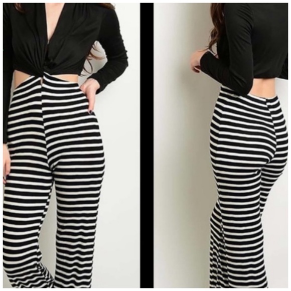 HP Celine Stripe Cut-out Jumpsuit - Picture 4 of 5